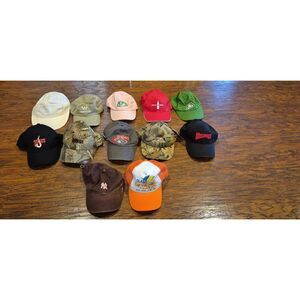 Lot of 12 Baseball Hats Trucker Snapback Caps Coca Cola John Deere Camo Jazz EUC